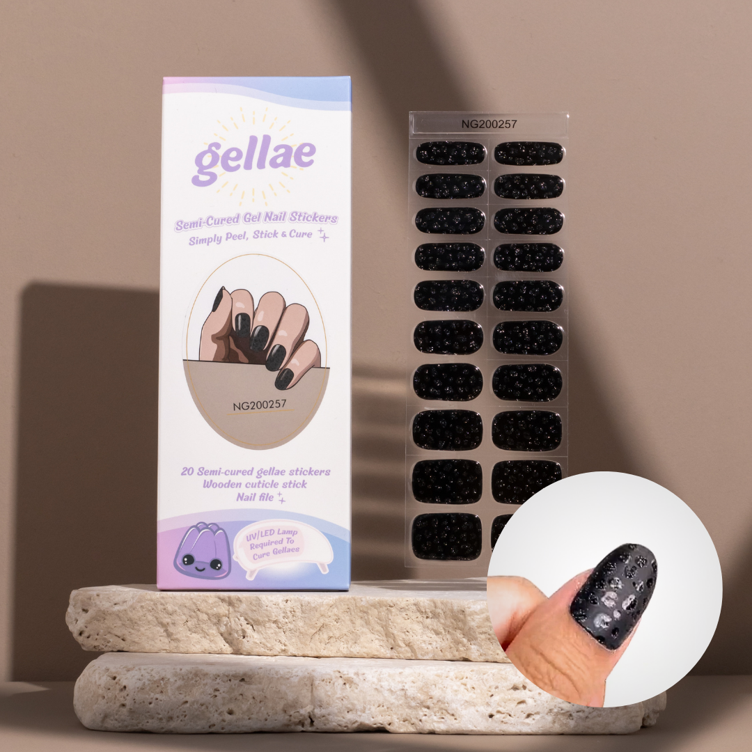 Black Panther DIY Semicured Gel Nail Sticker Kit Gellae Gellae