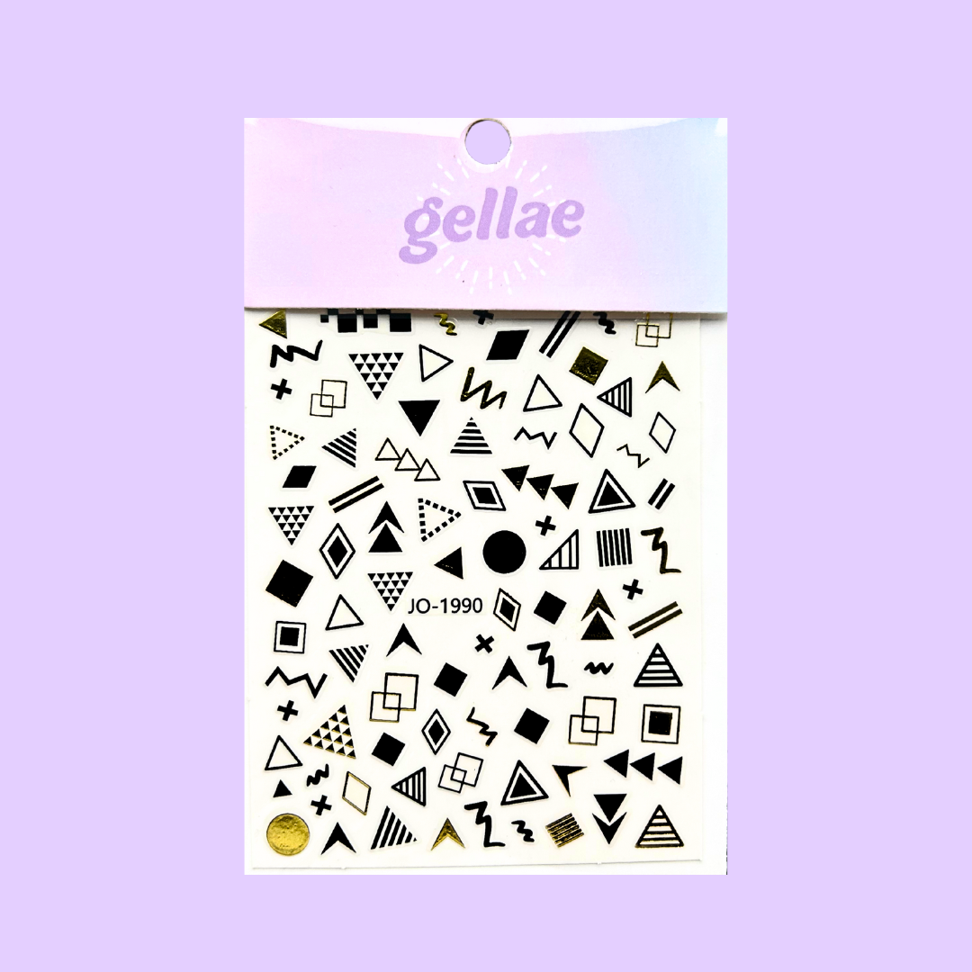 Black Geometric Nail Decal Stickers