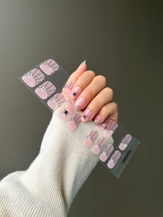 NEW Cobweb Blush French Tip DIY Semicured Gel Nail Sticker Kit