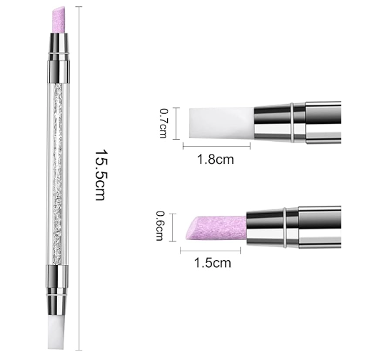 Dual Ended Silicone Pusher/Quartz Cuticle Nail Remover Pen