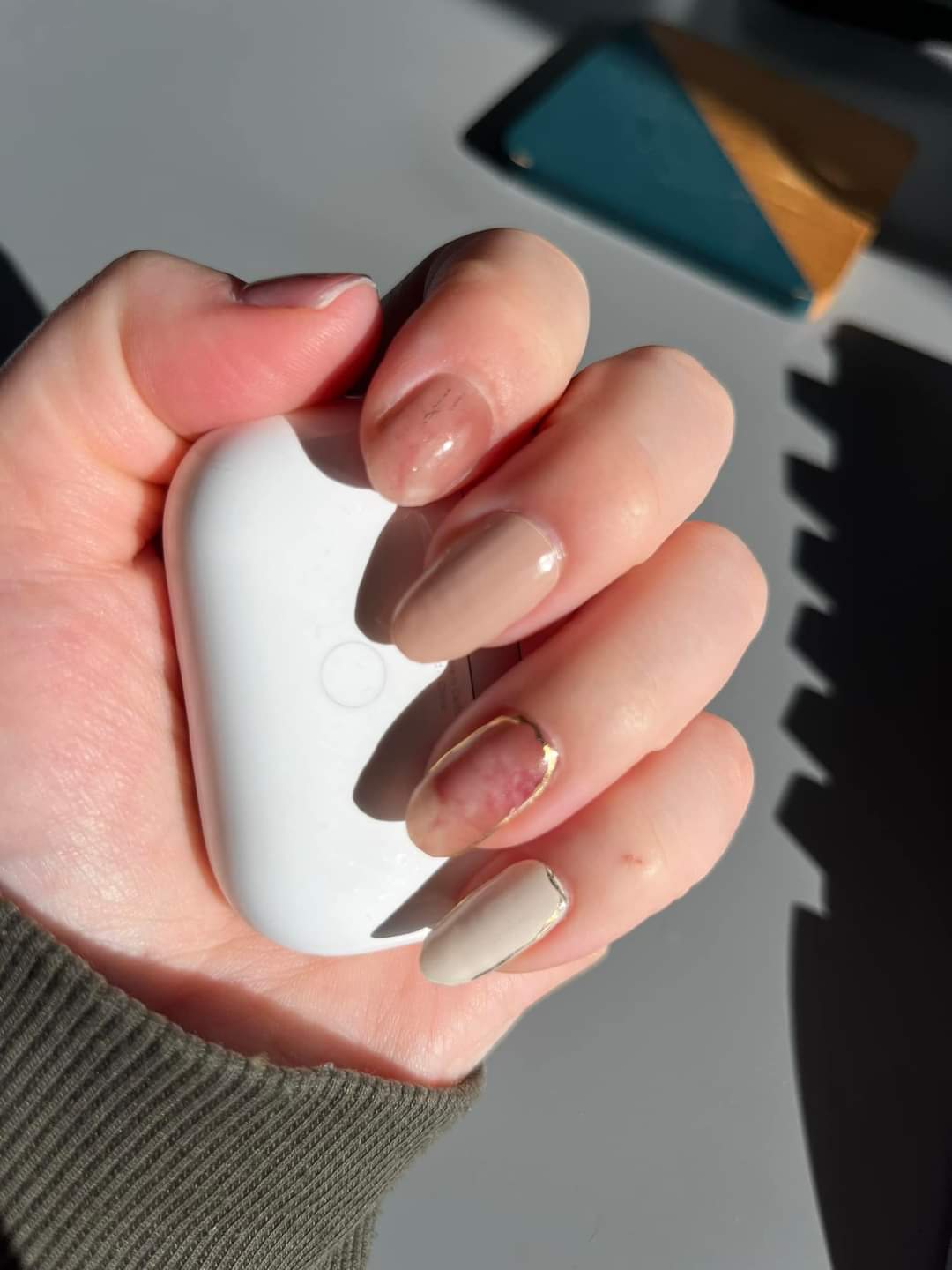 French Marble Rose DIY Semicured Gel Nail Sticker Kit