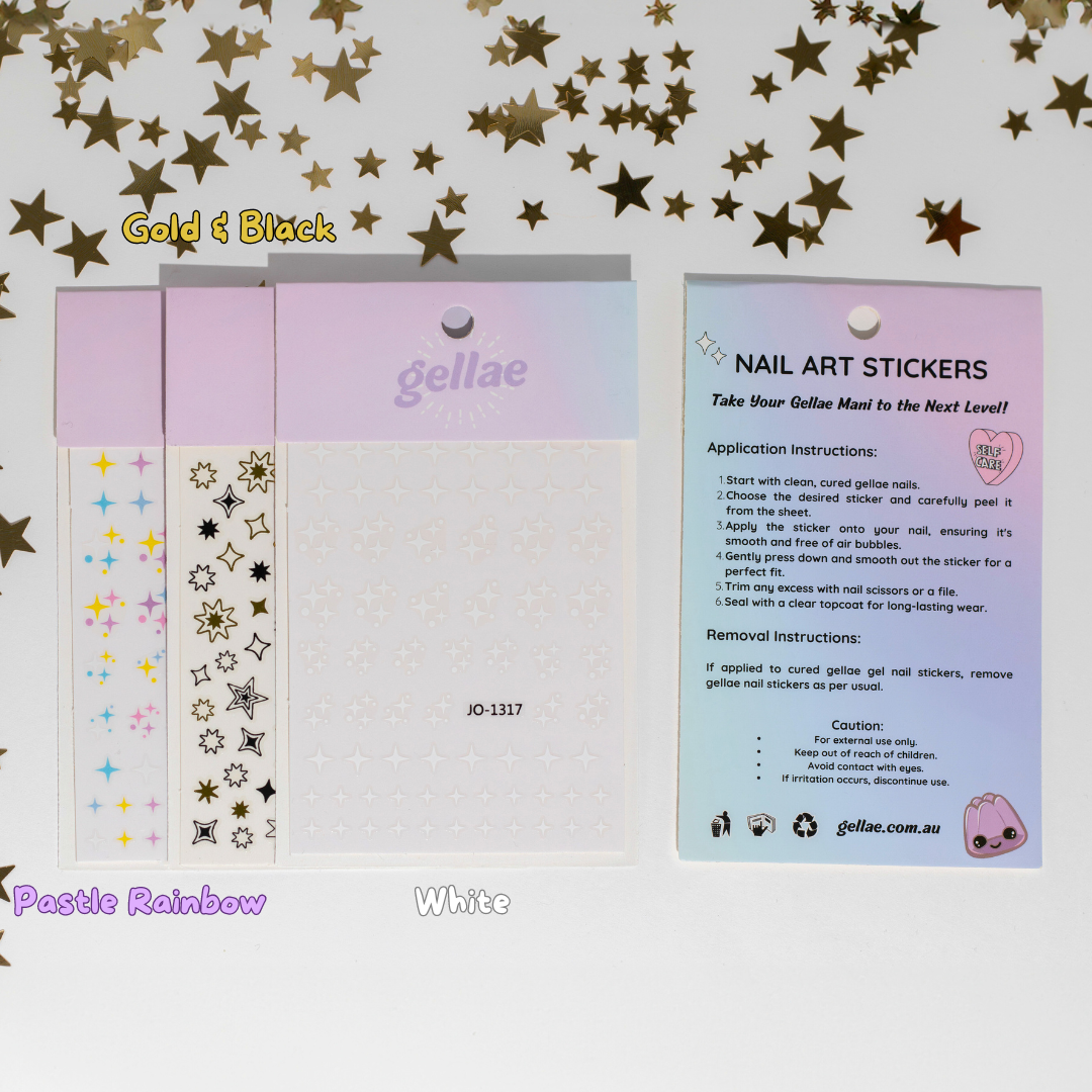New Year Stars Nail Decals DIY Semicured Gel Nail Sticker Kit (Christmas Limited Edition)