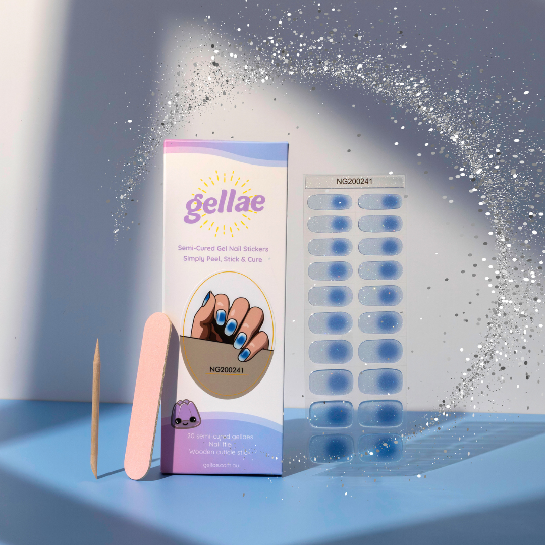 Kit de pegatinas para uñas de gel semicurado Oasis Aura Shimmer DIY