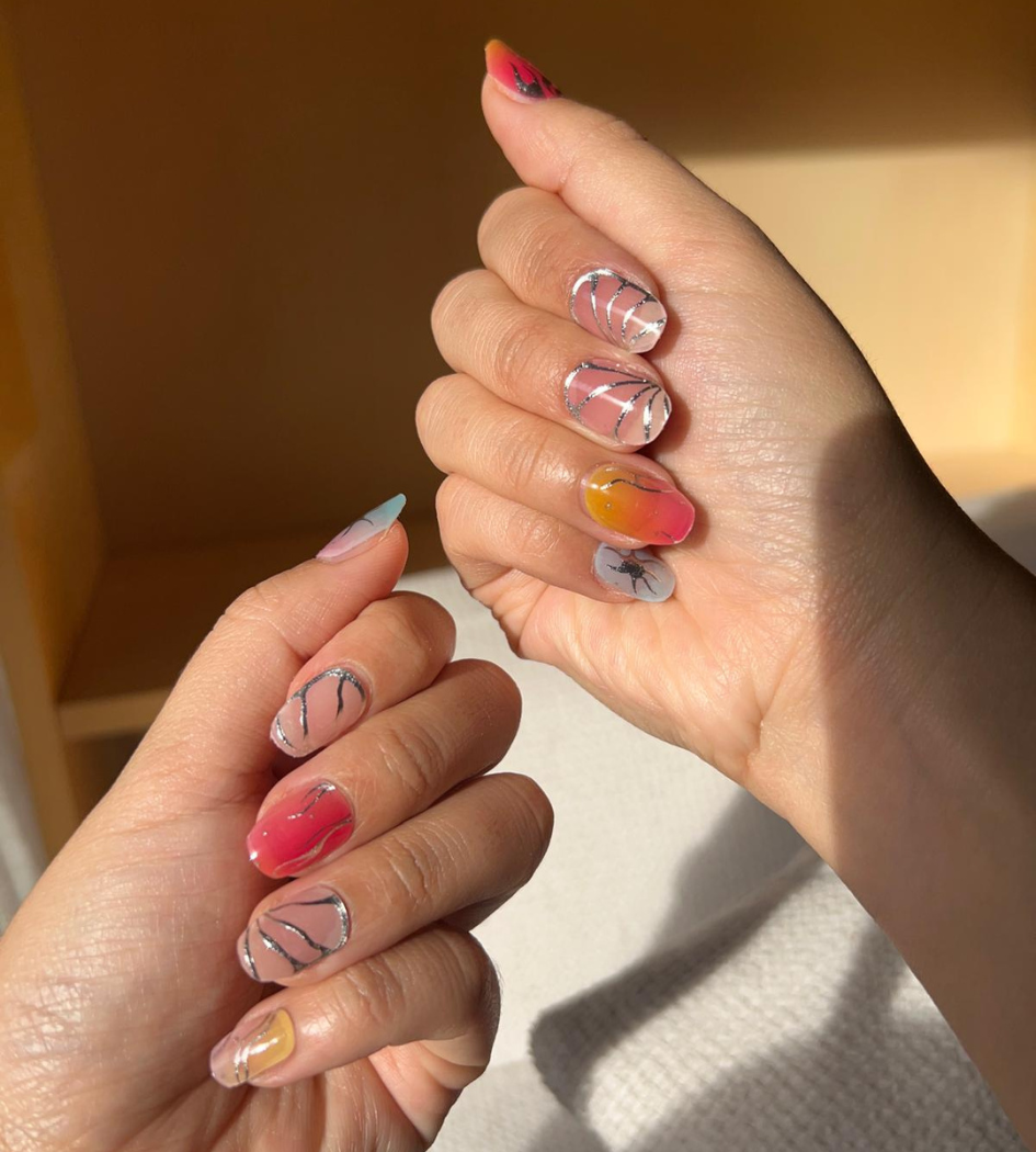 Kit de pegatinas para uñas de gel semicuradas con diseño de llamas de hadas metálicas (edición limitada)