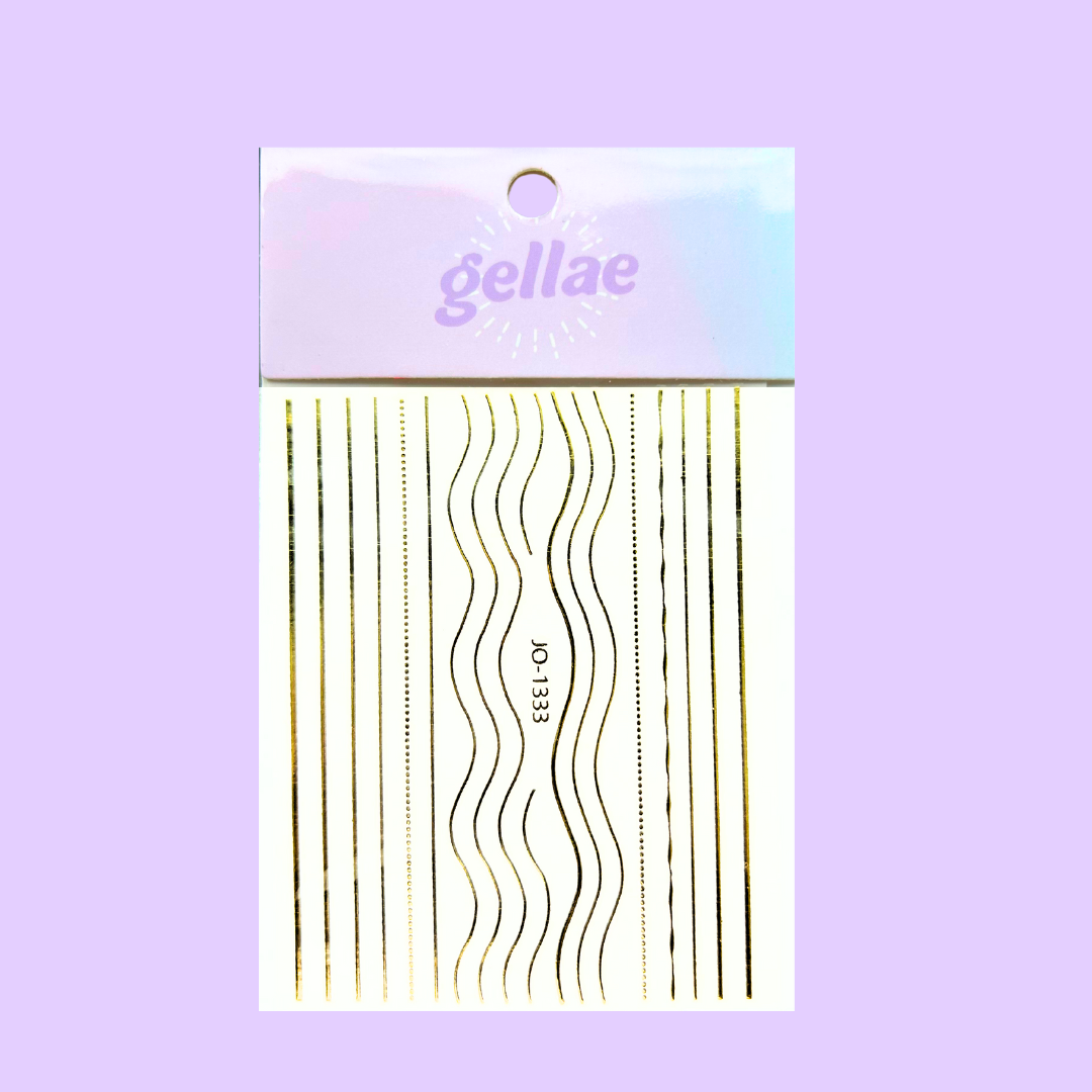 Gellae Gold Foil Lines Nail Decal Stickers