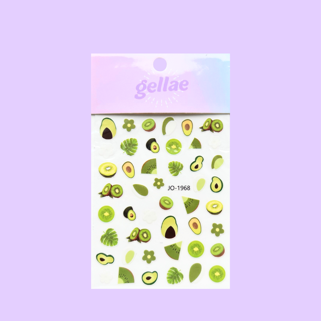 Gellae Green Avocado Kiwi Nail Decal Stickers