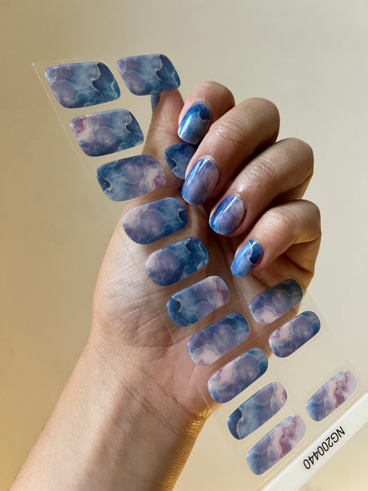 Purple Geode Rock Pool DIY Semicured Gel Nail Sticker Kit