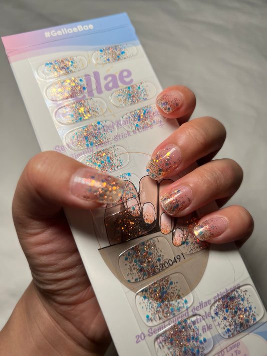 New Year Glitter Pop DIY Semicured Gel Nail Sticker Kit (Limited Edition)