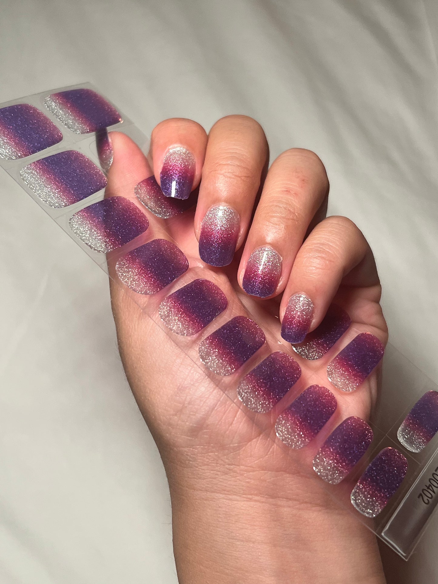 Purple Ombre Sparkle DIY Semicured Gel Nail Sticker Kit (Limited Edition)