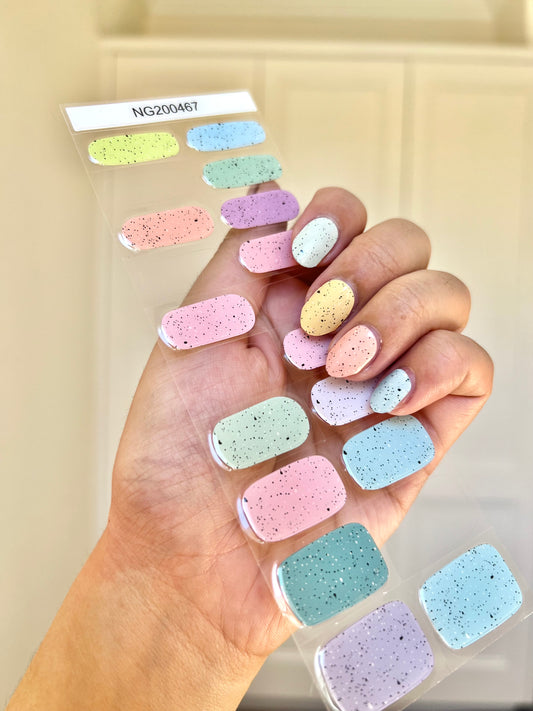 NEW Pastel Rainbow Easter Egg DIY Semicured Gel Nail Sticker Kit
