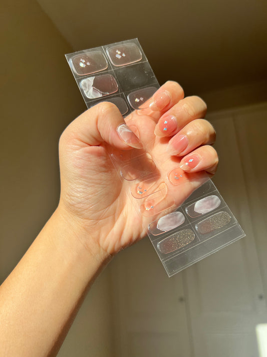 NEW Blushing Gold Stardust DIY Semicured Gel Nail Sticker Kit