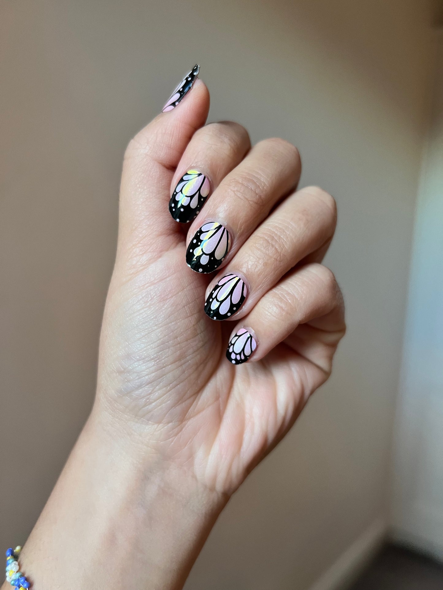 Iridescent Butterfly Wing DIY Semicured Gel Nail Sticker Kit