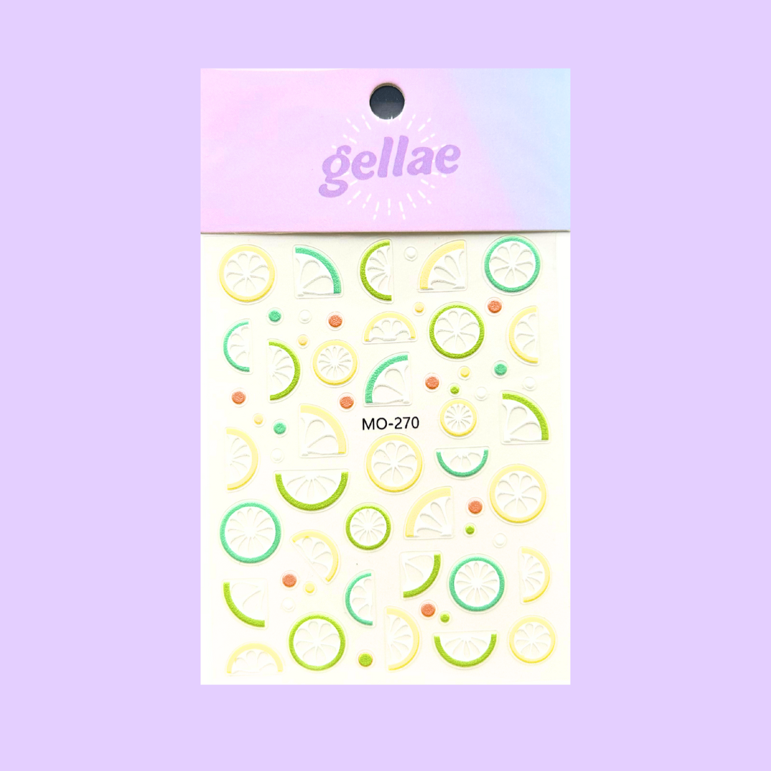 Gellae Lemon Lime Nail Decal Stickers