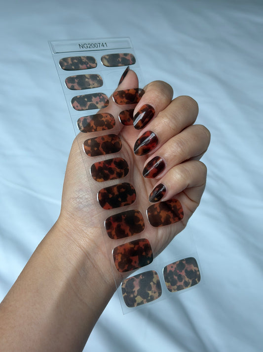 NEW Burnt Caramel Splash DIY Semicured Gel Nail Sticker Kit