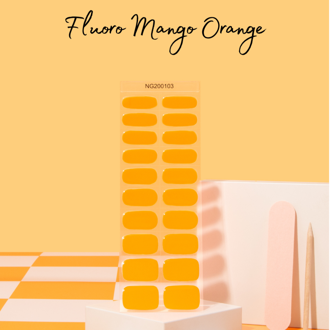 NEW Fluoro Mango Orange DIY Semicured Gel Nail Sticker Kit