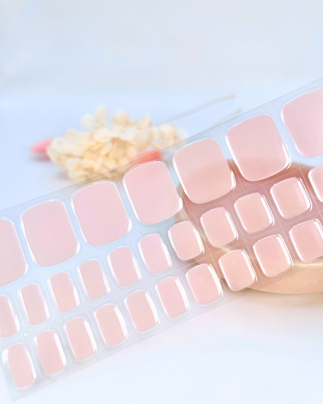 (PEDI/TOES) Pink Hailey Glazed Donut Semicured Gel Nail Sticker Kit