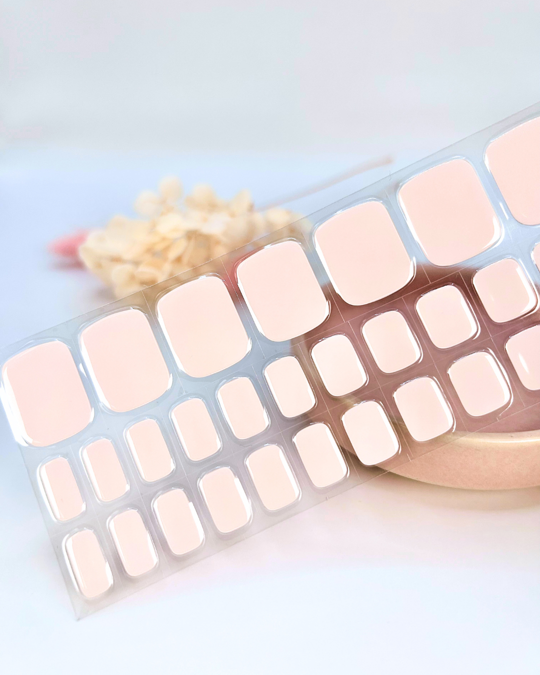 (PEDI/TOES) Pink Whisper DIY Semicured Gel Nail Sticker Kit