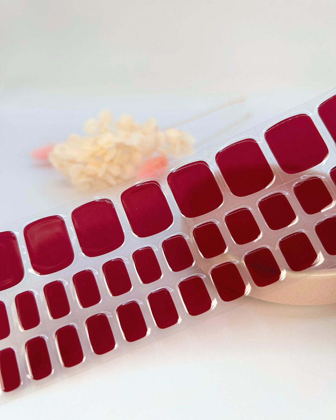 (PEDI/TOES) Sweet Cherry DIY Semicured Gel Nail Sticker Kit
