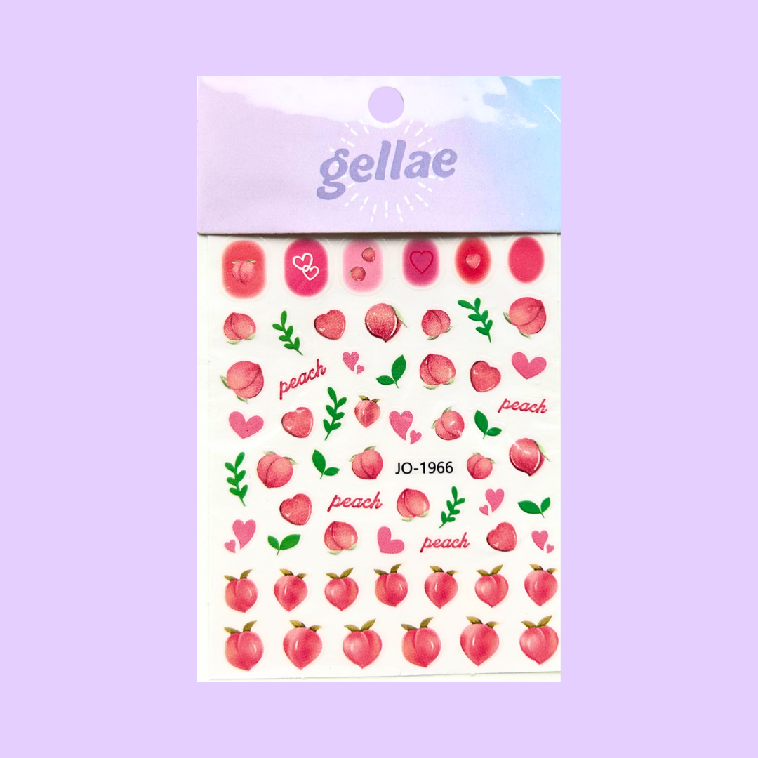 Gellae Peach Nail Decal Stickers