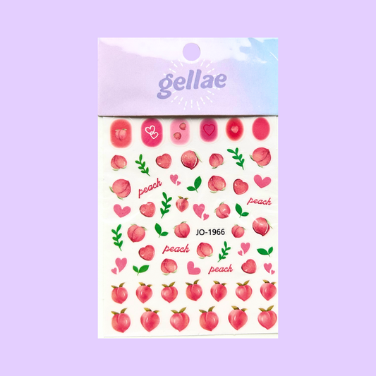 Gellae Peach Nail Decal Stickers
