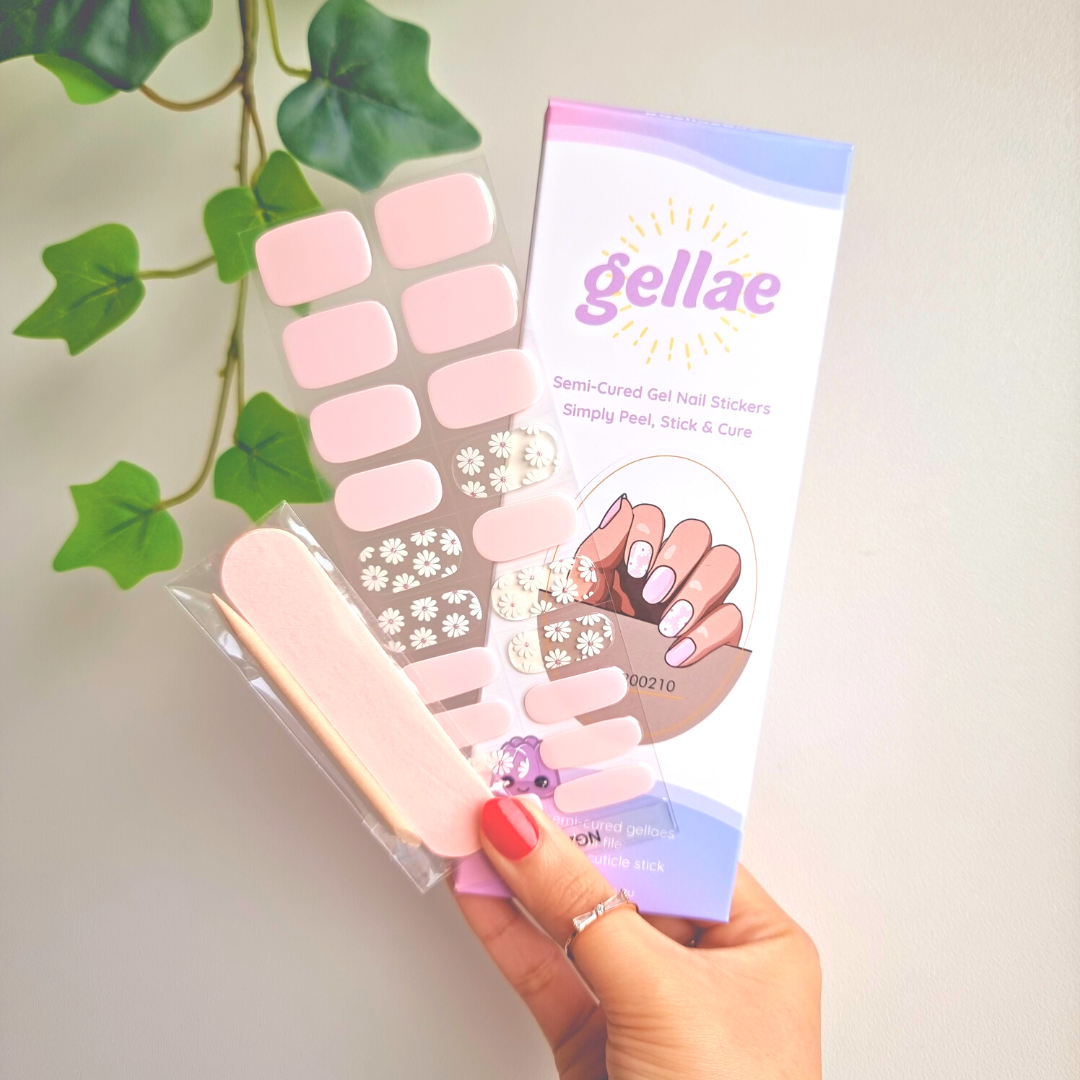 Pink Daisy Dream DIY Semicured Gel Nail Sticker Kit (Limited Edition) (2)