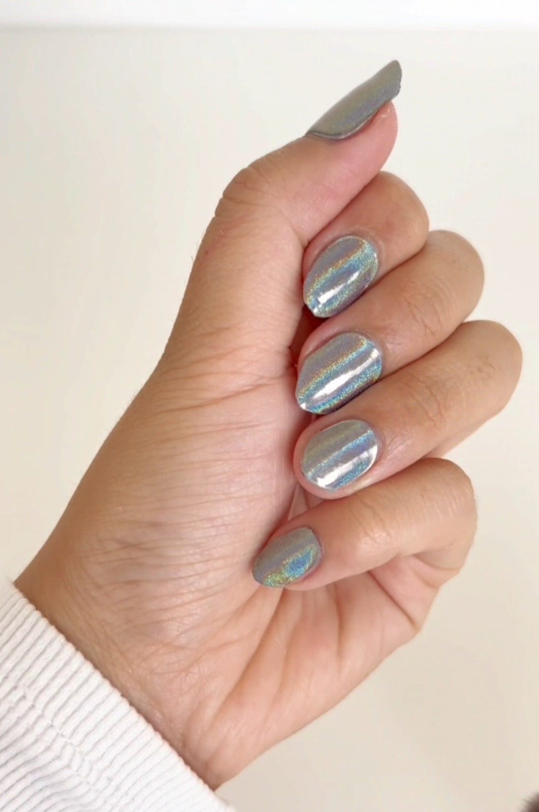 Rainbow Aurora Holographic DIY Semicured Gel Nail Sticker Kit