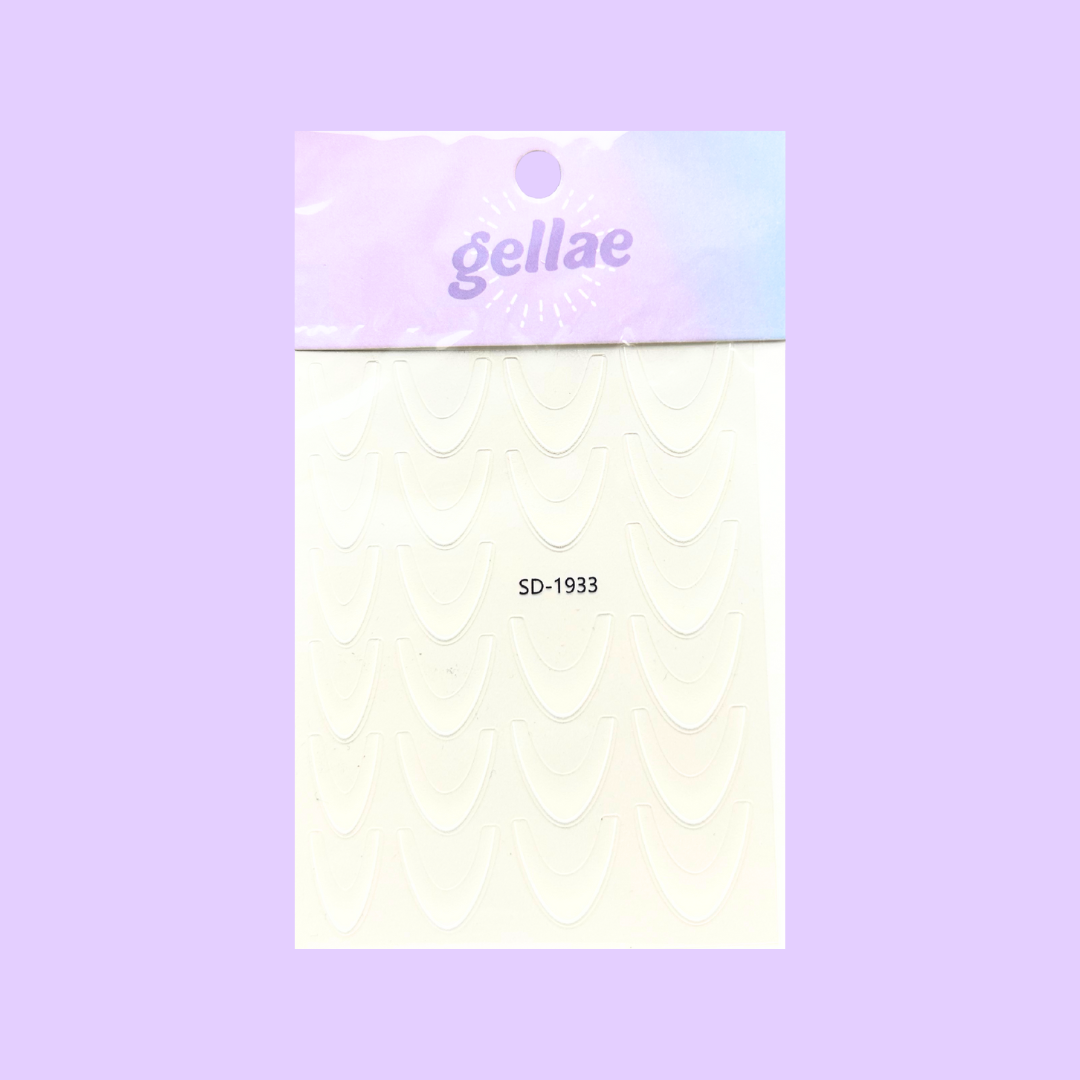 Gellae White French Tip Nail Decal Stickers