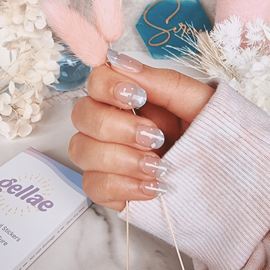 Cloudy Daydream DIY Semicured Gel Nail Sticker Kit