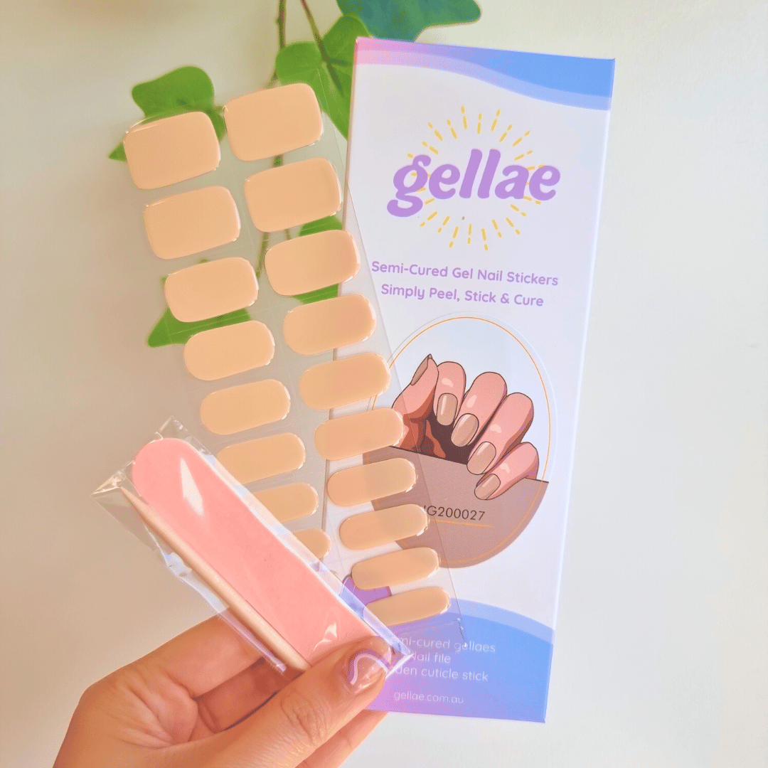 Gellae Nudie Judie DIY Semicured Gel Nail Sticker Wrap Kit