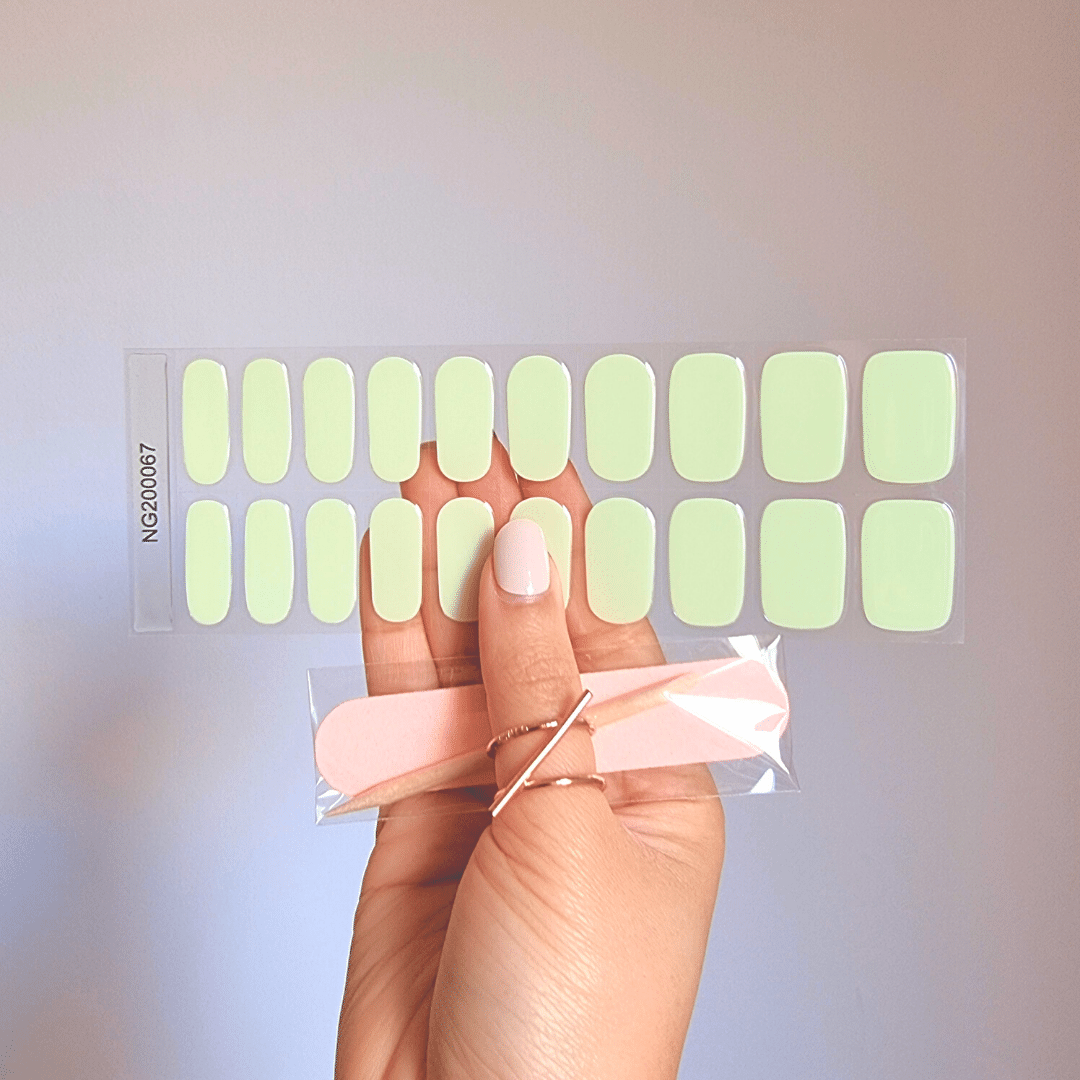 Gellae Pastel Green DIY Semicured Gel Nail Sticker Wrap Kit