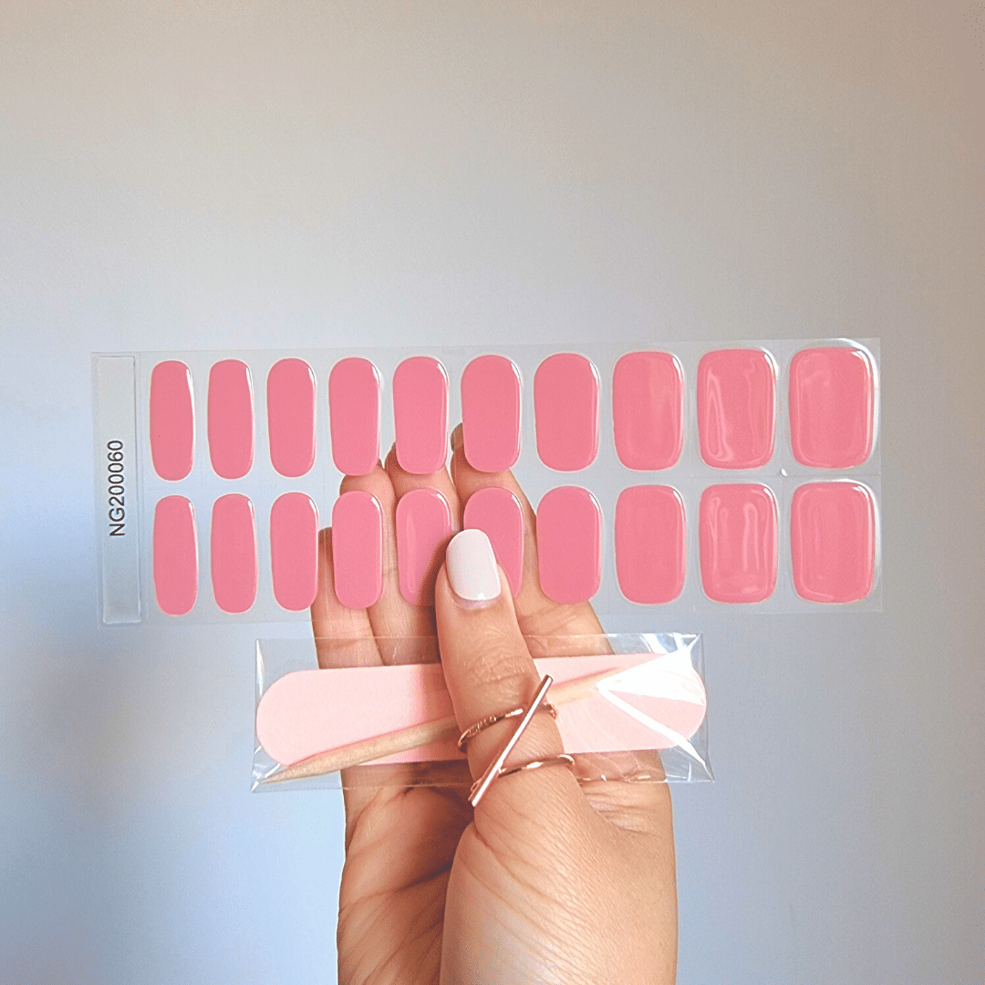 Gellae Watermelon Pink DIY Semicured Gel Nail Sticker Wrap Kit