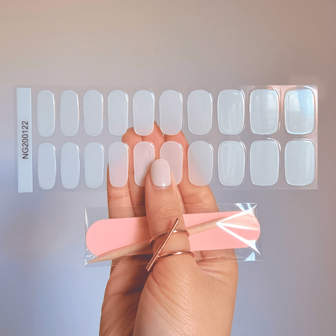 Gellae White Hailey Glazed Donut DIY Semicured Gel Nail Sticker Wrap Kit