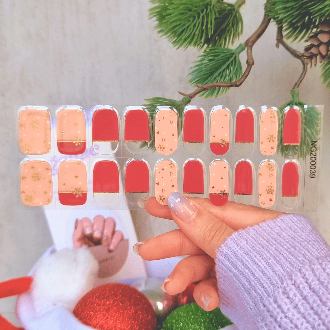 Mrs Clause DIY Semicured Gel Nail Sticker Wrap Kit