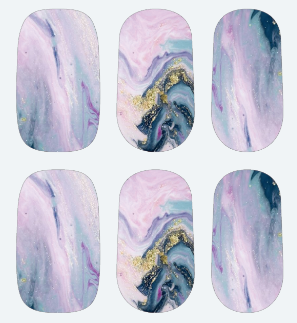 Azure Blue Waves DIY Semicured Gel Nail Sticker Kit