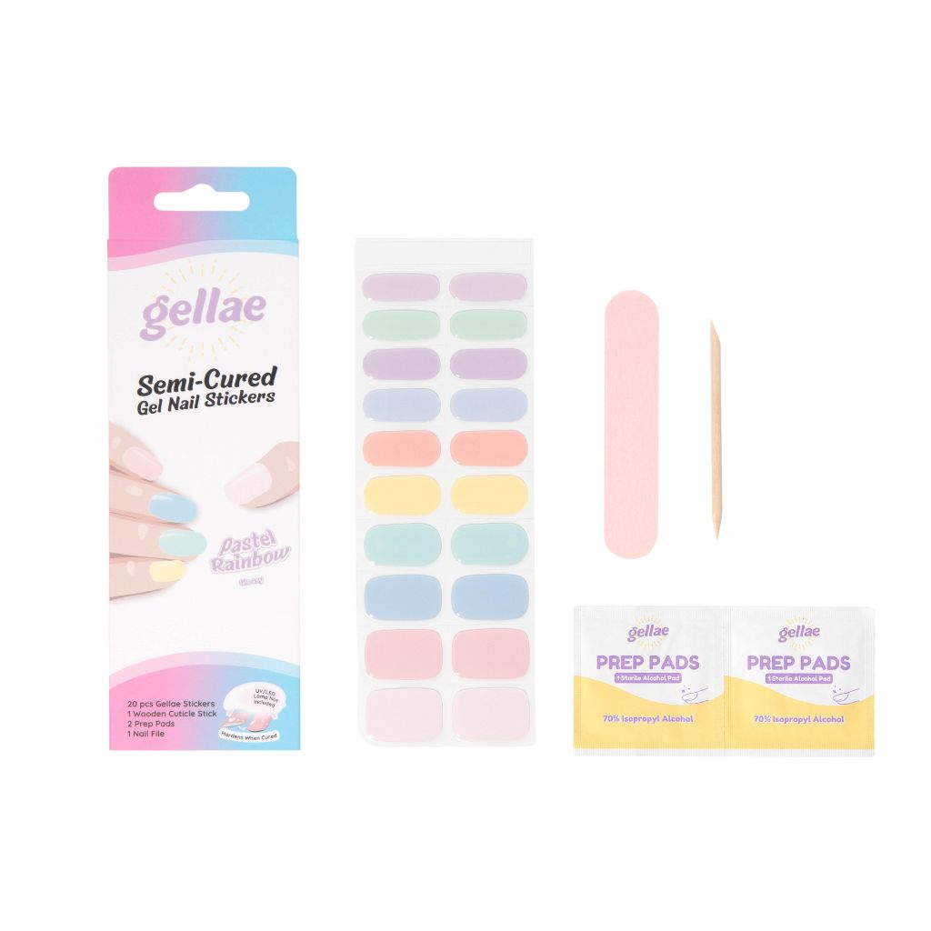 Pastel Rainbow DIY Semicured Gel Nail Sticker Kit