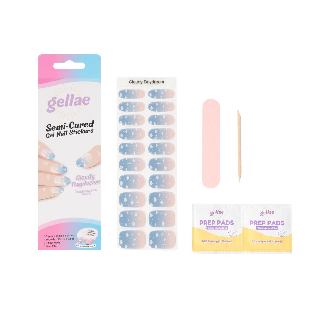 Cloudy Daydream DIY Semicured Gel Nail Sticker Kit