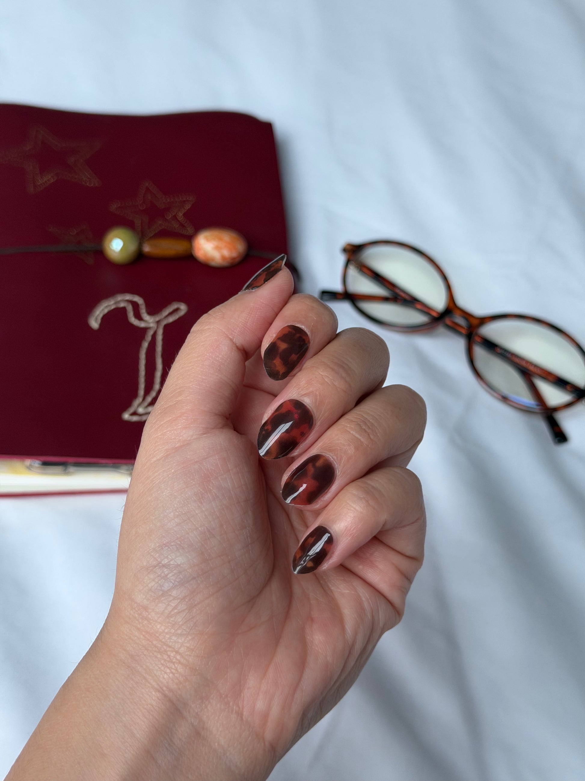 NEW Burnt Caramel Splash DIY Semicured Gel Nail Sticker Kit