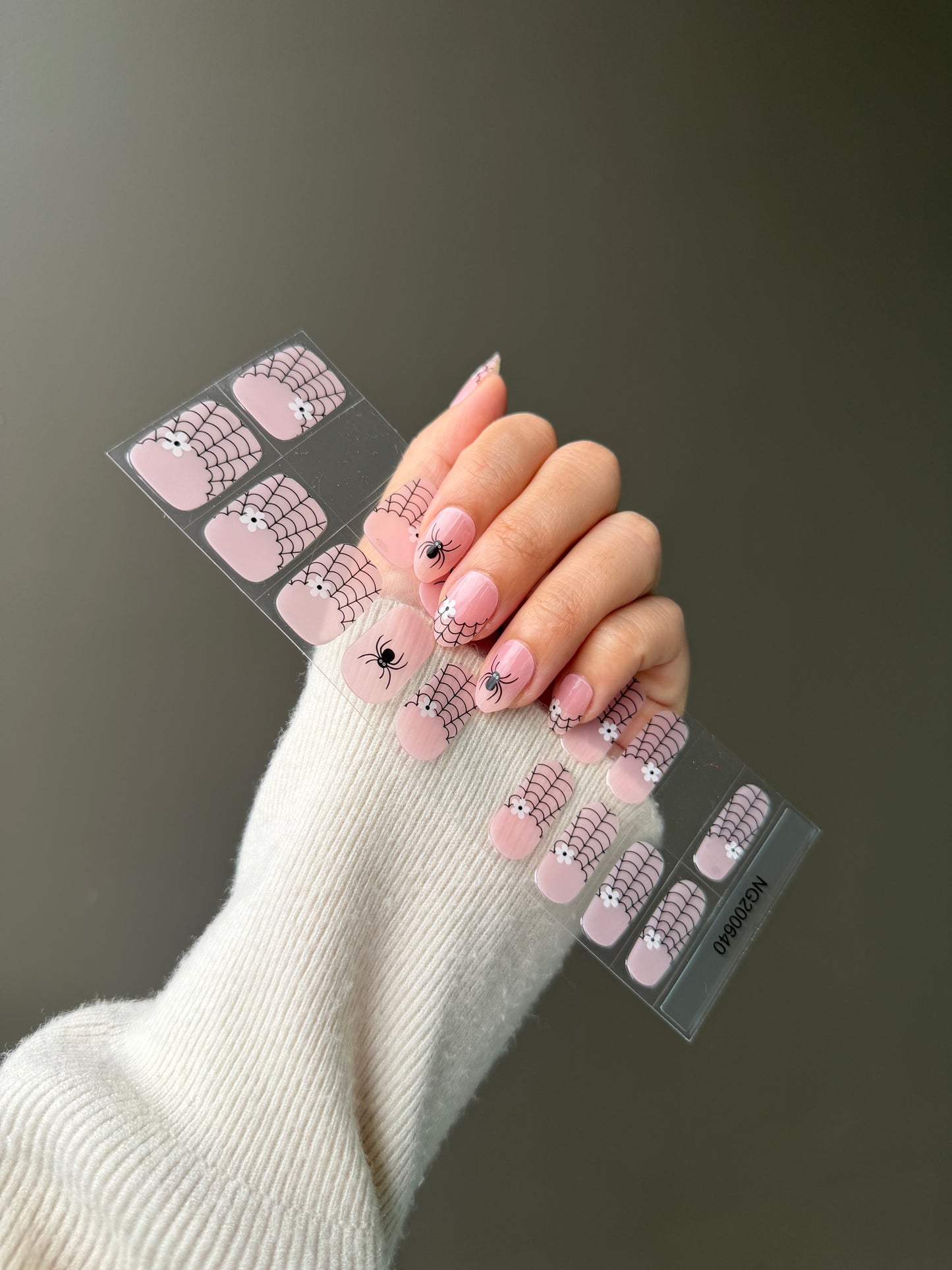 NEW Cobweb Blush French Tip DIY Semicured Gel Nail Sticker Kit