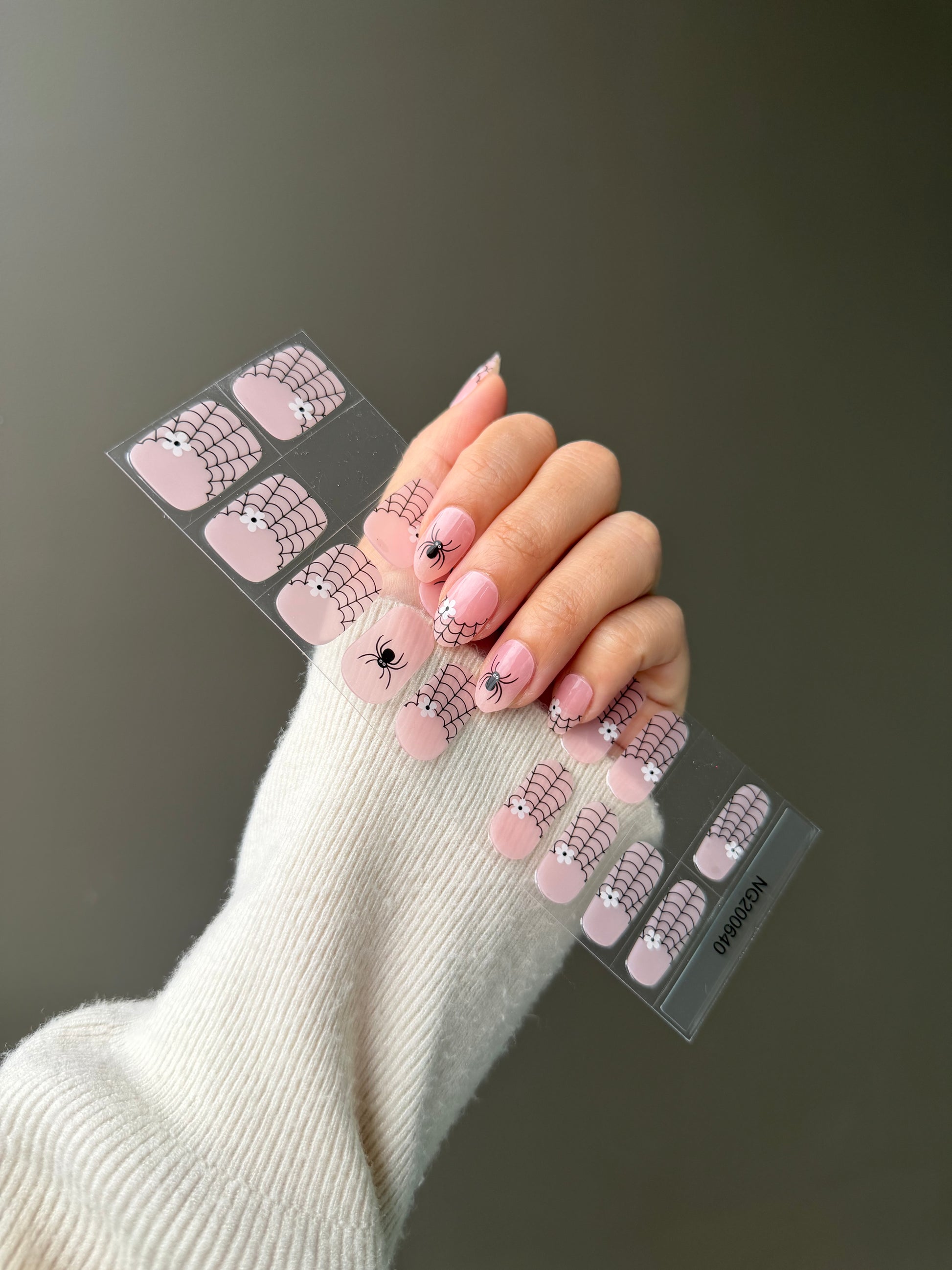 NEW Cobweb Blush French Tip DIY Semicured Gel Nail Sticker Kit