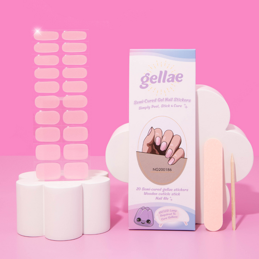 Cotton Candy Glazed Pink DIY Semicured Gel Nail Sticker Kit