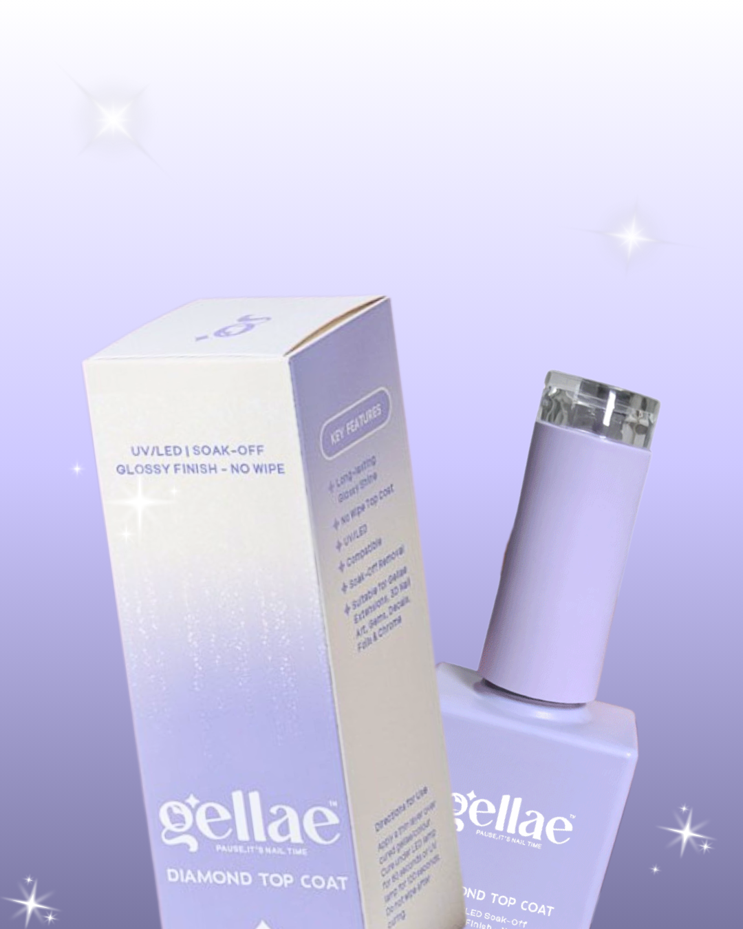 Gellae Diamond Top Coat (6 In 1 + Extension Gel) extend gellae gel nail stickers