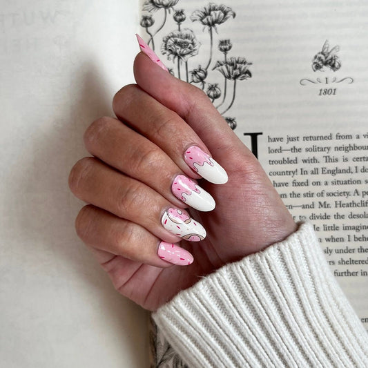 Pebermynte Candy Cane Tip DIY Semicured Gel Nail Sticker Kit (Jule Limited Edition)