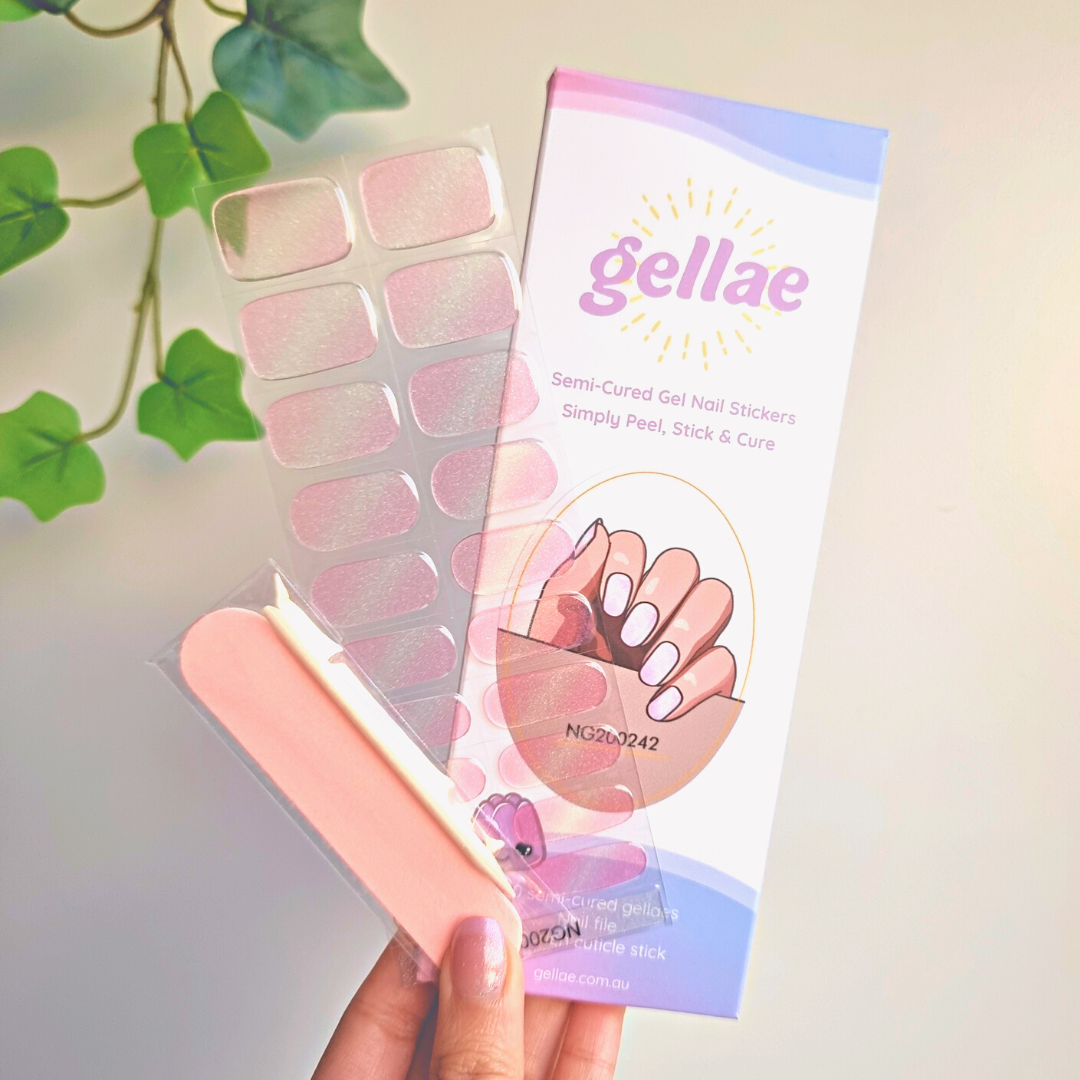 Gellae Barbie Pixie Stardust DIY Semicured Gel Nail Sticker Wrap Kit