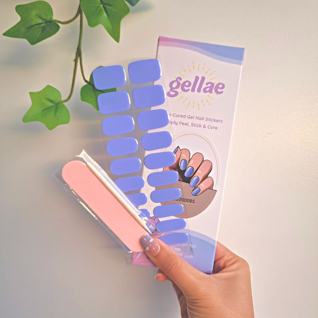 Blue Iris Shimmer DIY Semicured Gel Nail Sticker Kit (Limited Edition)