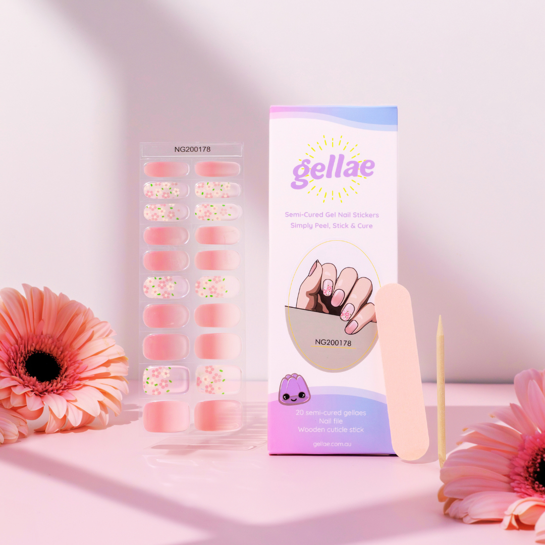 GellaeBlushingBloomsDIYSemicuredGelNailStickerKit