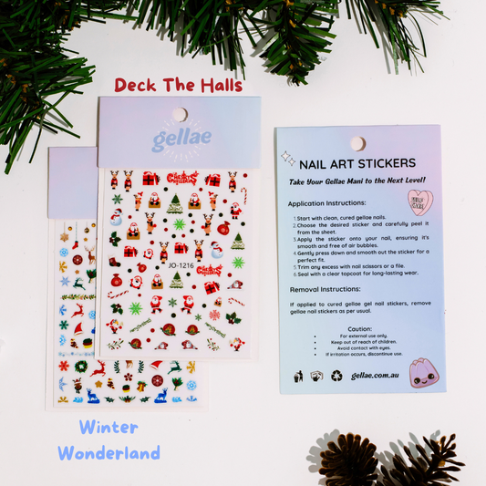 Gellae Christmas Nail Decals- Winter Wonderland & Deck The Halls