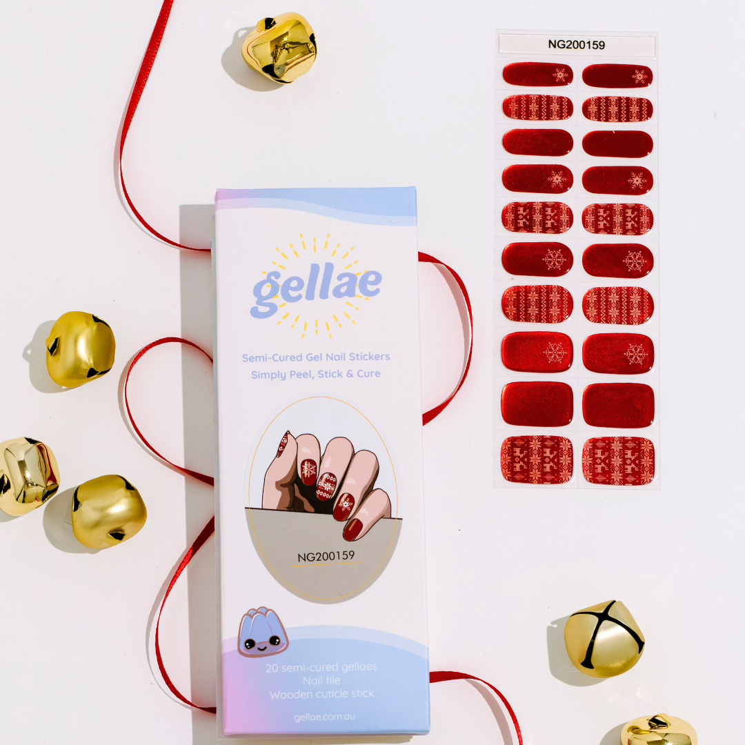 Gellae Christmas Sweater Weather DIY Semicured Gel Nail Sticker Kit (Christmas Limited Edition)