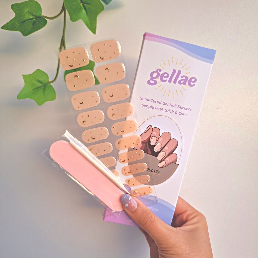 Gellae Gold Moon Stars DIY semicured gel nail sticker wrap