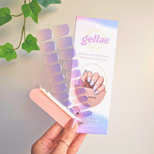 Gellae Lavender Haze Barbie Version DIY Semicured Gel Nail Sticker Wrap Kit