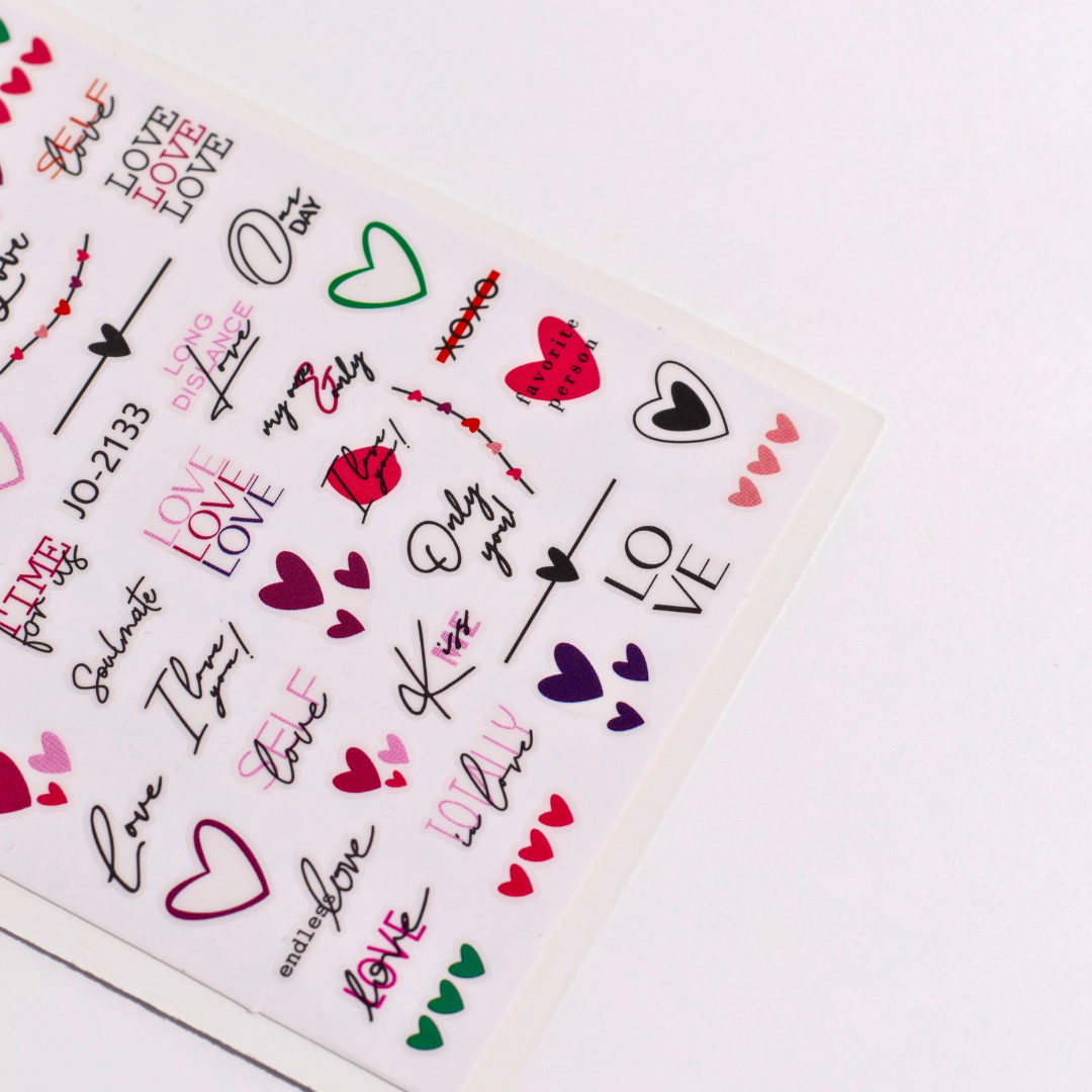 Valentine Nail Decals DIY Semicured Gel Nail Sticker Kit (Valentine Limited Edition)